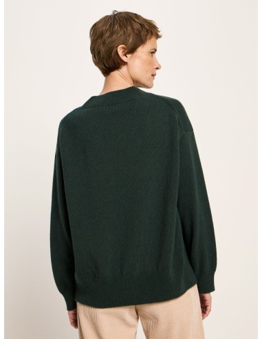 MAGLIONE SCOLLO A "V" IN LANA E COTONE BIO