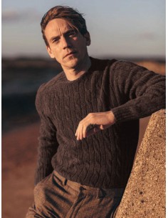 MAGLIONE UOMO SCOZZESE IN PURA LANA EXTRAFINE "TRECCE" -... 2