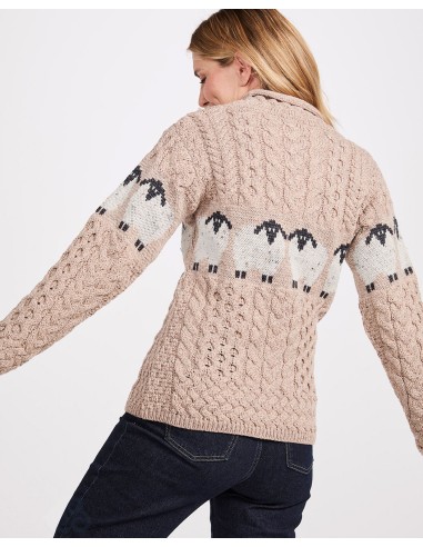 MAGLIONE ARAN IRLANDESE IN 100% LANA MERINO "PECORELLE"