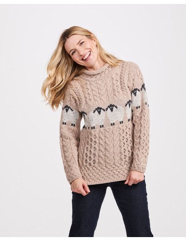 MAGLIONE ARAN IRLANDESE IN 100% LANA MERINO "PECORELLE"