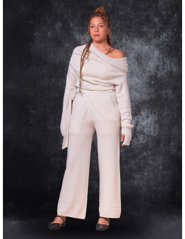 PANTALONE DRITTO WRAP IN LANA E CASHMERE...