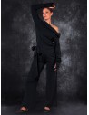 PANTALONE DRITTO WRAP IN LANA E CASHMERE "MIDNIGHT"