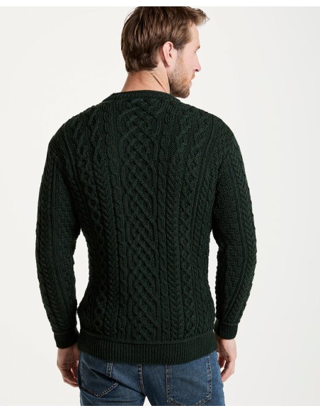 MAGLIONE ARAN GIROCOLLO IN LANA IRLANDESE SUPERSOFT