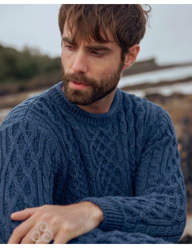 MAGLIONE ARAN GIROCOLLO IN LANA IRLANDESE...