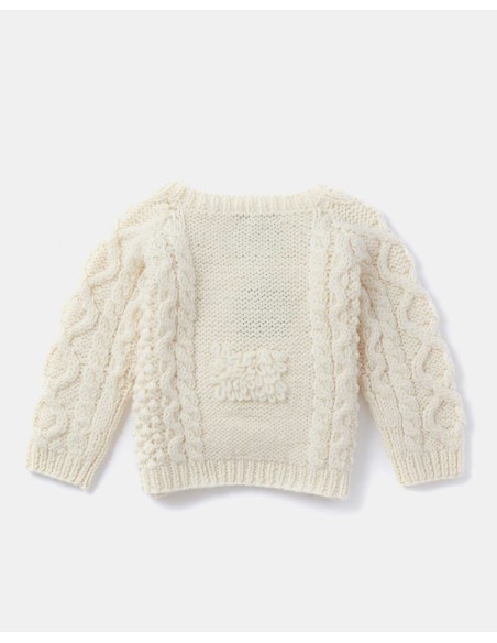 MAGLIONE ARAN BABY IN LANA IRLANDESE "PECORELLA"