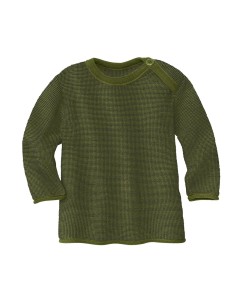 MAGLIONCINO BABY UN PURA LANA MERINO MELANGE - OLIVA