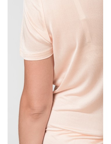 T-SHIRT IN PURA SETA A MANICHE CORTE
