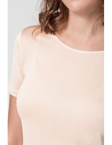 T-SHIRT IN PURA SETA A MANICHE CORTE