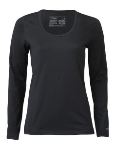 MAGLIA TERMICA IN LANA-SETA SPORT A MANICA LUNGA - NERO