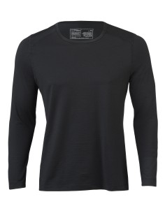 MAGLIA TERMICA A MANICHE LUNGHE IN LANA-SETA SPORT - NERO