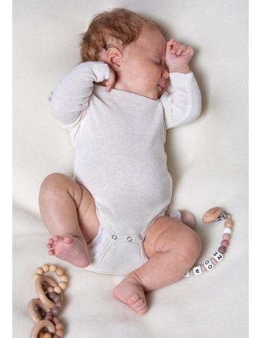 Body bambini maniche lunghe in pura seta buretta naturale - Lizè
