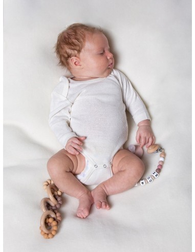 Body bambini maniche lunghe in pura seta buretta naturale - Lizè