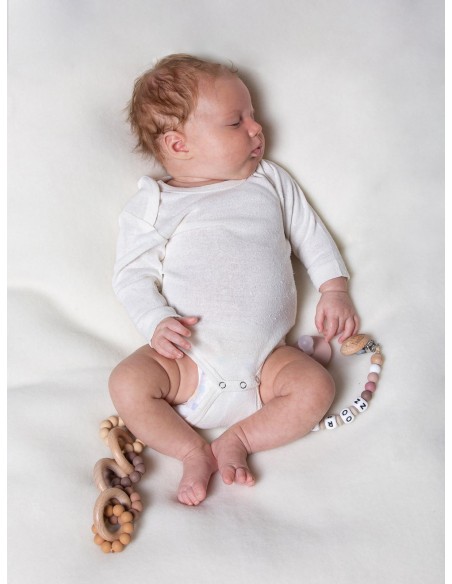 Body bambini maniche lunghe in pura seta buretta naturale - Lizè