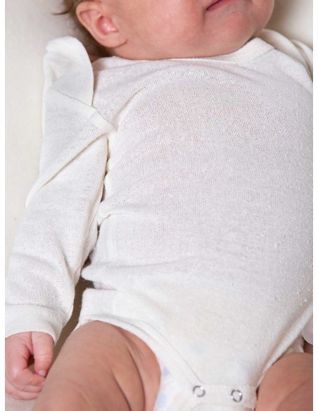 Body bambini maniche lunghe in pura seta buretta naturale - Lizè