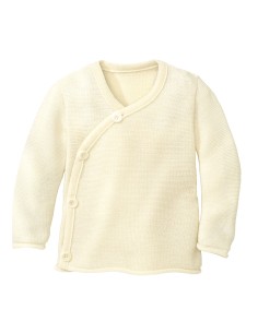 CARDIGAN BABY IN LANA MERINO BIOLOGICA - OLIVA 2