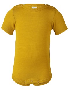 BODY IN LANA-SETA MANICA CORTA - GIALLO