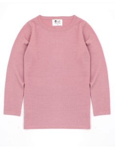 CASHMIRETTA KIDS MANICA LUNGA IN SETA E CASHMERE  - ROSA
