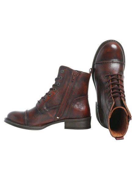 STIVALETTO IN PELLE PANDORA CON ZIP "INVECCHIATO"