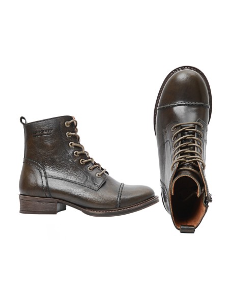 STIVALETTO IN PELLE PANDORA CON ZIP "INVECCHIATO"