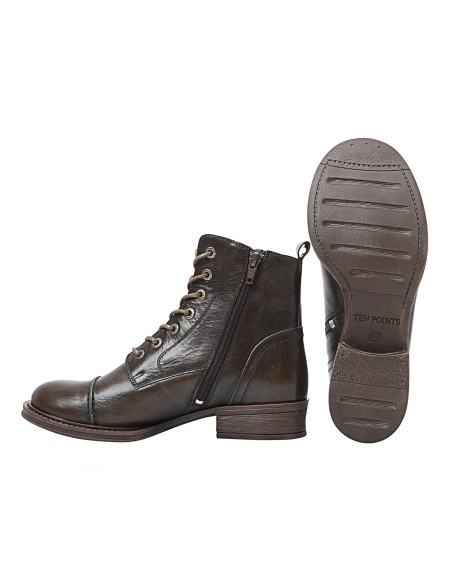 STIVALETTO IN PELLE PANDORA CON ZIP "INVECCHIATO"