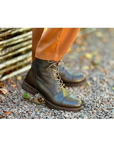 STIVALETTO IN PELLE PANDORA CON ZIP "INVECCHIATO"