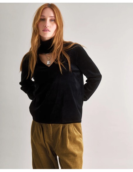 TOP IN VELLUTO DI COTONE BIOLOGICO "ALICE"