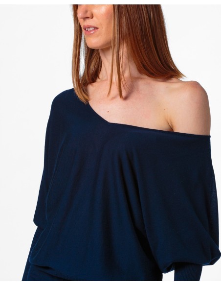 MAGLIA SCOLLO "V" CASHMIRETTA IN SETA E CASHMERE "ELISA"