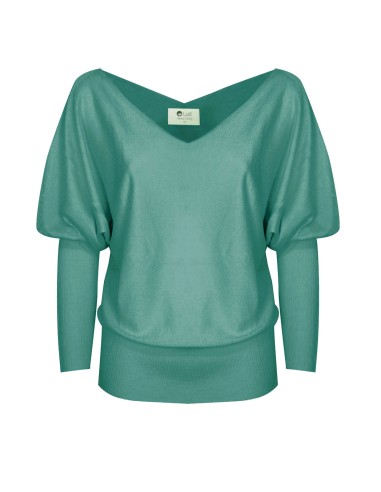 MAGLIA SCOLLO "V" CASHMIRETTA IN SETA E...