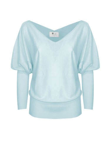 MAGLIA SCOLLO "V" CASHMIRETTA IN SETA E...