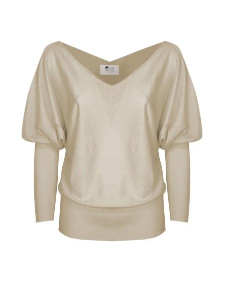 MAGLIA SCOLLO "V" CASHMIRETTA IN SETA E CASHMERE "ELISA"