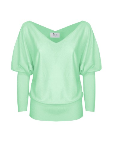 MAGLIA SCOLLO "V" CASHMIRETTA IN SETA E...