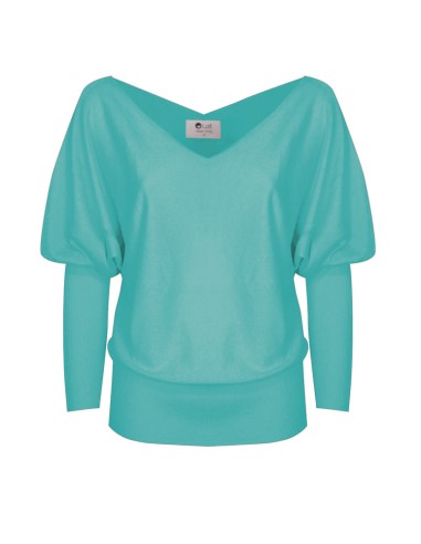 MAGLIA SCOLLO "V" CASHMIRETTA IN SETA E...