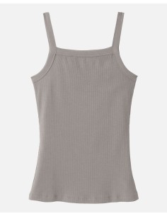 CANOTTA DONNA IN COTONE BIOLOGICO E MODAL  “DAISY” - GRIGIO 2