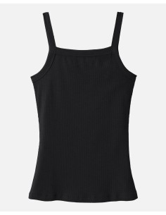 CANOTTA DONNA IN COTONE BIOLOGICO E MODAL  “DAISY” - NERO