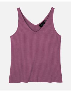 TOP SCOLLO A V IN ECOVISCOSA "TONINA" - MALVA 2