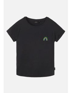 T-SHIRT IN 100% COTONE BIOLOGICO "RAINBOW" - NERO
