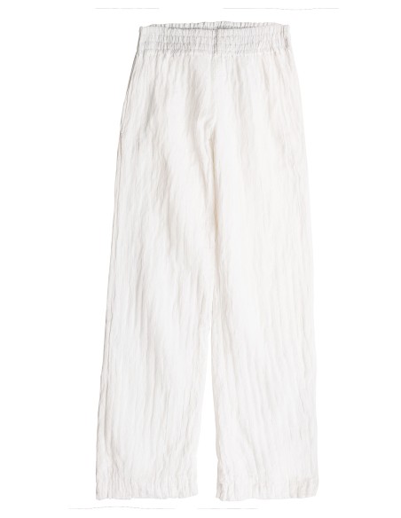 PANTALONE IN SETA INCRESPATA DOPPIATO AD EFFETTO PLISSE' “TOLE”