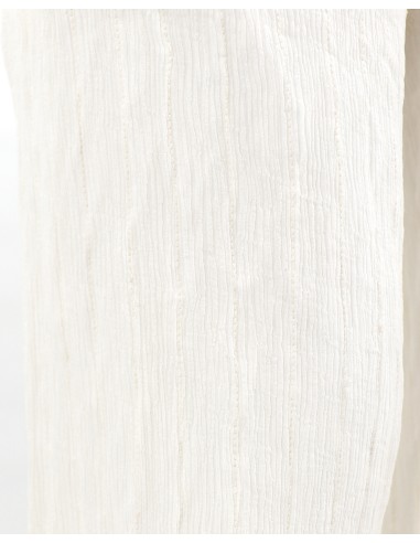 PANTALONE IN SETA INCRESPATA DOPPIATO AD...