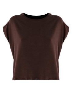 T-SHIRT CROP IN BAMBU' - MARRONE