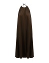 ABITO AMPIO E LUNGO IN BAMBU' SATIN CON SPACCO "WATERFALL"