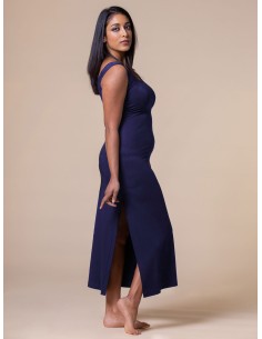 ABITO LUNGO SLIM IN BAMBU' "ANN" - NAVY