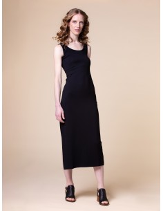 ABITO LUNGO SLIM IN BAMBU' "ANN" - NERO