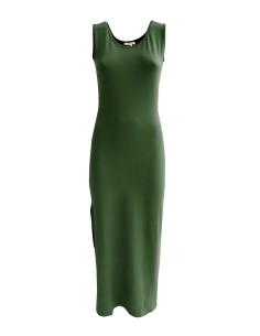 ABITO LUNGO SLIM IN BAMBU' "ANN" - KAKI