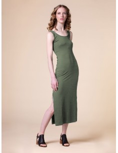 ABITO LUNGO SLIM IN BAMBU' "ANN" - KAKI 2