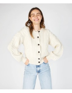 CARDIGAN MORBIDO IN LANA IRLANDESE "CLOVER"