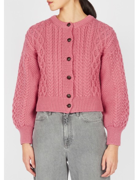 CARDIGAN MORBIDO IN LANA IRLANDESE "CLOVER"