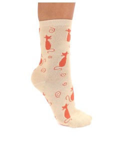 CALZINI IN BAMBU' "GATTI" - BEIGE