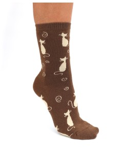 CALZINI IN BAMBU' "GATTI" - MARRONE