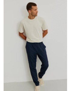 PANTALONE SPORTIVO UOMO IN LINO ED ECOVISCOSA "TANGELO"