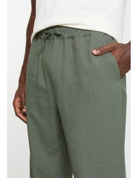 PANTALONE SPORTIVO UOMO IN LINO ED ECOVISCOSA "TANGELO"